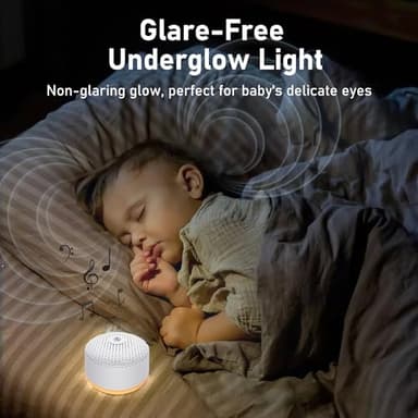 Portable Sound Machine & Night Light, White Noise Sound Machine for Baby & Adults with 12 Selected Sounds - Rechargeable, Memory Function, Timer - Sleep Soother, Home & Travel, White - Image 3