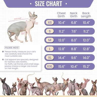 DENTRUN Sphynx Hairless Cats Shirt Pullover Kitten T-Shirts, Breathable Cat Wear Turtleneck Sweater Adorable Cat's Clothes Vest Pajamas Jumpsuit - Image 3