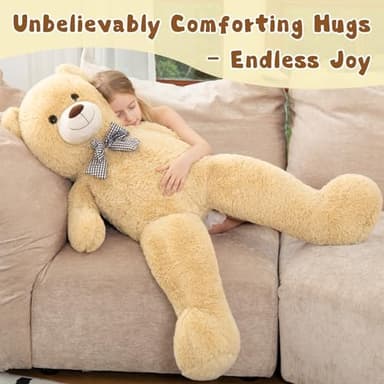 MorisMos Bow Tie Giant Teddy Bear 4 Feet, 47inch Stuffed Animal Big Teddy Bear Plush, Classic Girlfriend Boyfriend Gift, Brown - Image 3
