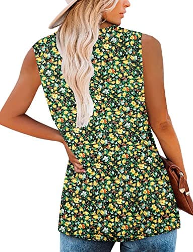 BETTE BOUTIK Women's Plus Size Sleeveless Tops Button Down Ladies Sleeveless Tops and Blouses LYellowOrange Large - Image 4