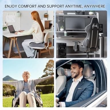 lefarfadet Seat Cushion, X-Large Memory Foam Office Chair Cushion, for Pressure Relief Sciatica & Pain Relief for Long Sitting Hours on Office/Home Chair, Car, Wheelchair - Image 7