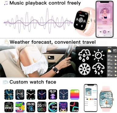 Othalne Smart Watch (Answer/Make Call), 1.85" Smartwatch for Android Phones and iPhone with Heart Rate,Sleep Monitor,Pedometer, 100+Sports Fitness Watch, IP68 Waterproof Fitness Tracker for Men Women - Image 6
