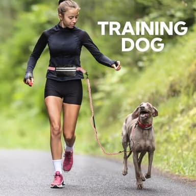 Yicostar Hands Free Dog Leash, Adjustable Waist Belt with Double Padded Handles No Pull,Pink - Image 8