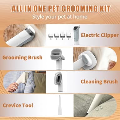 Dog Grooming Vacuum, Pet Grooming Kit with Dog Clippers, 2.5L Dust Cup 11000Pa Dogs Vacuum for Shedding Grooming, 5 Grooming Tools Home Cleaning in 1, Low Noise Pet Grooming Vacuum for Dogs, PG50 - Image 2