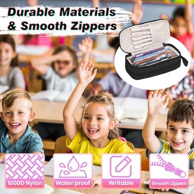 JAESITETER Big Capacity Pencil Case Aesthetic Pencil Case Office College School Large Storage High Capacity Pencile Pounch for Teen Girl Boy Men Women Design Large Pen Bag - Image 4