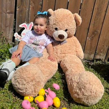 MorisMos Bow Tie Giant Teddy Bear 4 Feet, 47inch Stuffed Animal Big Teddy Bear Plush, Classic Girlfriend Boyfriend Gift, Brown - Image 2