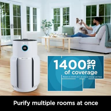 Shark Air Purifier for Home with NeverChange HEPA Air Filter, 1400 sq. ft. for Powerful Multi-Room Purification, 5-Year Filter, Filters Smoke, Captures 99.98% of Particles & Dust, HP302 - Image 3