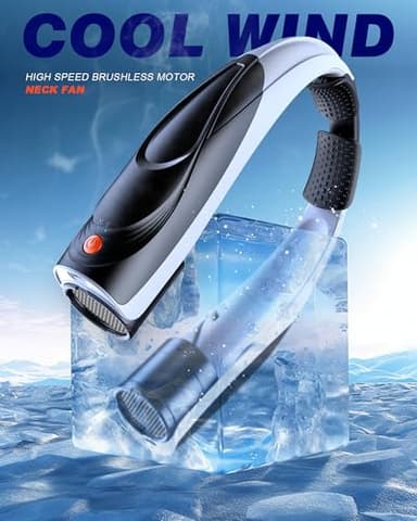 Tenvolti Portable Neck Fan- Hands Free Personal Fan, 6 Speeds 6000mAh Long-Lasting Battery Faster Cooling, USB-C Rechargeable, 360° Airflow, Quiet Gifts for Women Men Office Travel Outdoor - Image 2