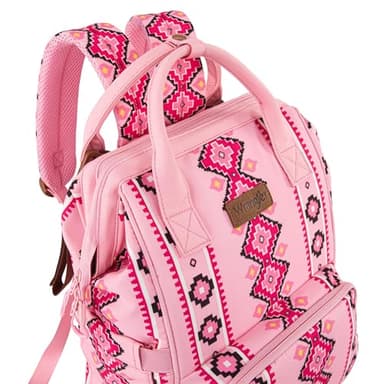 Wrangler Diaper Bag Backpack Aztec Travel Backpack Purses Western Multi-Function Baby Bags for Mom with Waterproof Insulated Pockets - Image 2