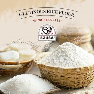 52USA Glutinous Rice Flour 16 Ounce (Basic), 1 Pound (Pack of 1), Rice Flour for Baking or Cooking, Product of THAILAND, All Natural White Rice Flour, Vegan, with Bag - Image 6