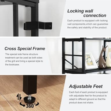 HOMISSUE Bookshelf, Industrial Double Wide 7-Tier Bookshelves, 84" Tall Bookcase with Open Shelves, Heavy Duty Bookcases with Storage for Living Room Home Office, Black - Image 7