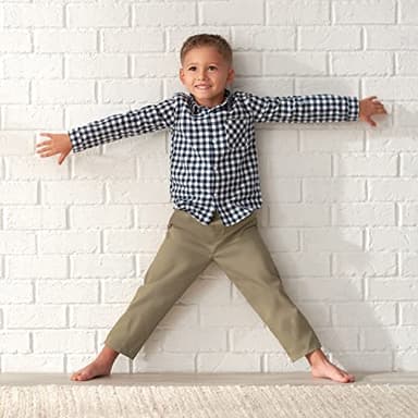 Gerber Baby and Toddler Boys Long Sleeve Button Up Plaid Shirt, Blue Plaid, 5T - Image 5