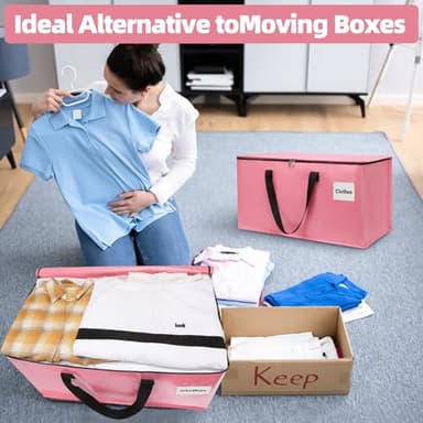 YEUEYS Extra Large Moving Bags with Zipper - Heavy Duty Tote for Packing Clothes, Durable Storage Bin Organizer, Multipack Set - Image 7