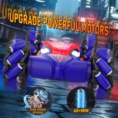 SAUFTTI Gesture RC Cars, Hand Controlled Stunt Car for 6-12 yr Kids, 2.4GHz Gesture Sensor Remote Control Cars, 4WD Double Sided Stunt RC Twist Car with Light Music for Boys Girls Birthday Xmas Gift - Image 5