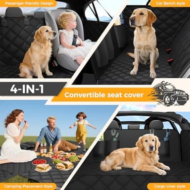 Dog Car Seat Cover for Back Seat,100% Waterproof Scratch Proof Nonslip Seat Cover,600D Heavy Duty Scratch Soft Dog Hammock for Car for Cars Trucks and SUVs - Image 6