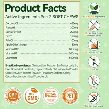 Carmelie Flea and Tick Prevention for Dogs - 200 Soft Chewables Natural Dog Flea and Tick Support - Oral Flea Supplement for All Breeds & Size Dogs, Puppy Flea Protection - Duck Flavor - Image 6