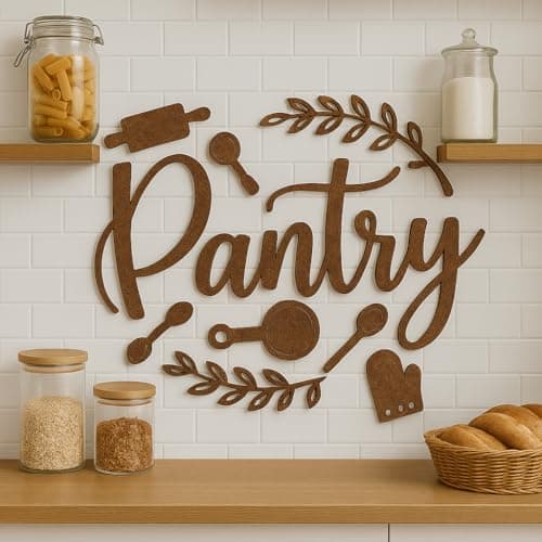 Woodamore Farmhouse Pantry Sign - Pantry Signs Wall Decor, Pantry Word Door Sign, Rustic Kitchen Sign Pantry Decor For Home (15"x8") - Image 1