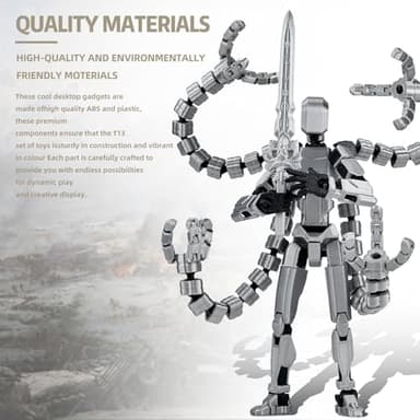 Already Assembled T13 Action Figure Accessories,T13 Multi-Jointed Movable,for Collectors Desktop Decorations t-13 Movability 3D Printed Toys (Gray) - Image 7