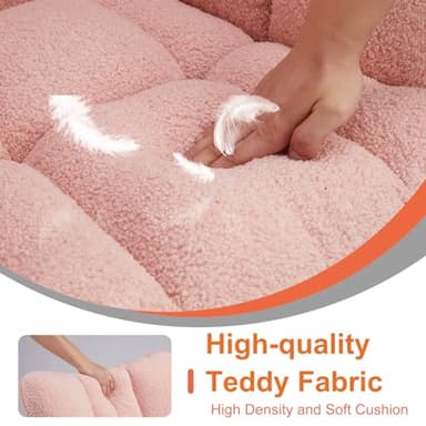 Sweetcrispy Rocking Chair Nursery, Teddy Upholstered Glider Rocker with High Backrest, Reading Chair Modern Rocking Accent Chairs Glider Recliner for Living Room, Nursery, Bedroom - Image 5