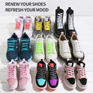 VSUDO 54" Flat White Shoe Laces for Sneakers, Shoelaces for Sneakers, Replacements Shoe Strings for Women or Men (1 Pair-White-137CM) - Image 5