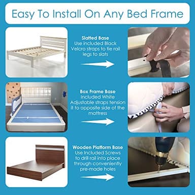 Bed Safety Rails for Toddlers - Bed Rail Guard for Queen, King, Full Szie, Twin Mattress Bed (Grey, 59Wx23.5H Inch (Long Extra Tall)) - Image 4