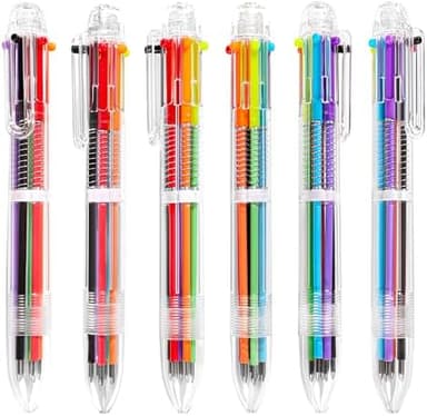 30 PCS 6-in-1 Multicolor Ballpoint Pens 0.5mm Party Favors 6 Colors Retractable Multicolor Pen for Office School Supplies Kids Students Children Birthday Party Favors Gifts Fun Pens (30 - Image 2