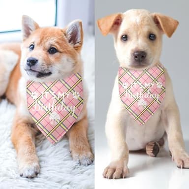 Dog Birthday Bandana Girl It's My Birthday Dog Bandana Birthday Girl Dog Bandana Plaid Pink Dog Bandana Funny Dog Bandana Birthday Photo Prop Pet Scarf Accessories for Pet Dog Lovers Gifts - Image 3