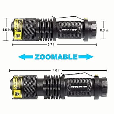 DARKBEAM UV 395nm Flashlight Ultraviolet led Light Blacklight Wood's lamp Portable 400nm Mini Detector for Dog/Cat Urine Pet Stains, Anti-counterfeiting Identification, Resin Curing,2 Pack - Image 4
