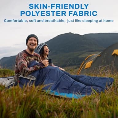 Sleeping Bag for Adults Teens Kids Cold Warm Weather, Portable Waterproof & Lightweight, Compact with Compression Sack, for 3-4 Seasons Camping, Backpacking, Hiking, Travel, Indoors Outdoors - Image 5