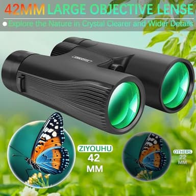 ZIYOUHU 10x42 Binoculars for Adults High Powered- Large View with Clear Vision Waterproof & Fogproof Lightweight Easy Focus Compact Binoculars for Bird Watching Hunting Travel Sports Opera Concert - Image 9