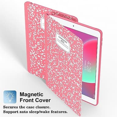 Supveco Case for iPad 9th/8th/7th Generation 10.2 inch (2021/2020/2019 Model) with Pencil Holder, Premium Folio Stand Case with Auto Wake/Sleep,Soft TPU Back Shell Cover for iPad 10.2 Inch-Watermelon - Image 4