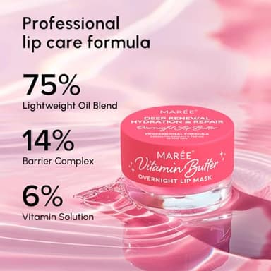 MAREE Lip Moisturizer Sleeping Mask Overnight - Moisturizing Lips Butter Balm with Hyaluronic Acid - For Very Dry Lips Care - Hidratante de Labios Care Products - Image 9