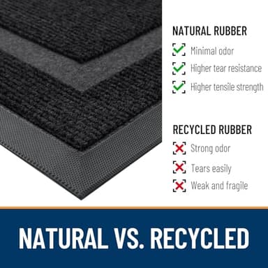 OLANLY Half Circle Door Mat Indoor Outdoor Entrance Welcome, Waterproof All-Season, All-Weather Doormat, Sturdy Natural Rubber, Low Profile, Easy Clean Patio Porch Entryway Mat, 36x24, Black - Image 5