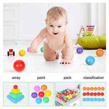 TRENDBOX 100 Ball Pit Balls Colorful Ocean Ball for Babies Kids Children Soft Balls for Birthday Parties Events Playground Games Pool - 2.2 inches - Image 5