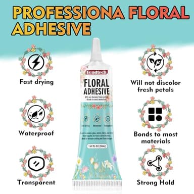 Floral Glue 50 ML, Clear Floral Adhesive for Fresh Flowers, Corsages, Boutonnieres, Wristlets, Fabric and Wedding Craft Supplies, Waterproof, Fast Drying (xhj-002) - Image 2