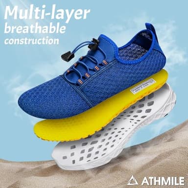 ATHMILE Water Shoes for Men Women Barefoot Hiking Swim River Shoes Adult Lake Pool Aqua Socks Beach Quick Dry for Hiking Surfing Kayaking Sport Accessories Camping Must Haves - Image 4