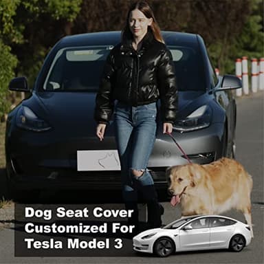 Meginc Dog Seat Covers for Back Seat, Dog Car Seat for Tesla Model 3, 100% Waterproof Pet Seat Cover Protects from Scratches, Scuffs, Hammock for Tesla with Mesh Window & Headrest Protection - Image 6