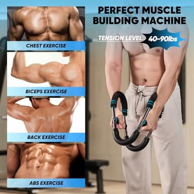 Saker Twister Arm Trainer, PowerTwist Arm Trainer, Adjustable Forearm Strengthener, Arm Exercise Equipment, Chest Workout Equipment, Portable Spring Resistance for Home Gym Equipment (40-90LB) - Image 3