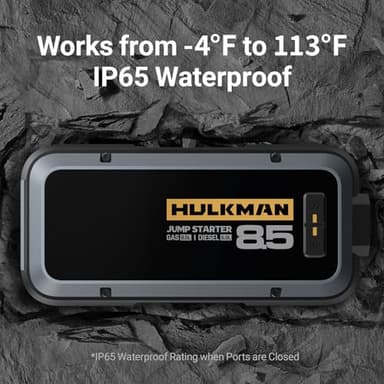 Hulkman Alpha85,Space Gray,2000A 74Wh Smart Jump Starter,12V Portable Car Battery Booster with 3.3" Display,USB-C Power Pack,5-Mode Flashlight,Jumper Cables for up to 8.5L Gas/6.0L Diesel - Image 6