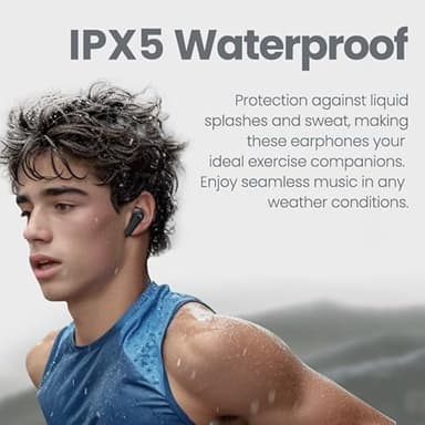 BADENBURG Airbeat 1 ANC Noise Cancelling True Wireless Earbuds with mic, Enhanced Bass Bluetooth 5.3 in-Ear Headphones with High Power Titanium Drivers, 48H Playtime, ENC for Crystal Clear Call White - Image 5