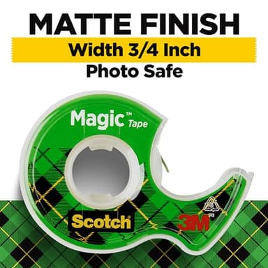 Scotch Magic Tape, 3 Dispensered Rolls, Numerous Applications, Invisible, Clear Tape Engineered for Repairing, 3/4 x 300 Inches - Image 2