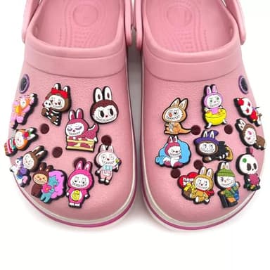 Labubu Shoe Charms 18Pcs for Shoe Accessories Sandals Bracelets Decoration Party Favor Shoe Decoration Charms for Shoes Bracelet Wristband Clog Sandals Party Favors Gifts Kids - Image 2