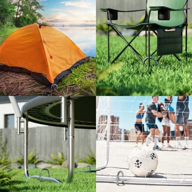 Happin® Ultra Strong Trampoline Stakes Anchors High Wind, Ground Anchors Heavy Duty, Trampoline Tie Down Anchor Kit, Ground Stakes Galvanized Steel, Trampoline Accessories, U Shaped (8 Pack, Silver) - Image 7