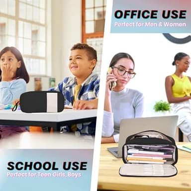 JAESITETER Big Capacity Pencil Case Aesthetic Pencil Case Office College School Large Storage High Capacity Pencile Pounch for Teen Girl Boy Men Women Design Large Pen Bag - Image 7