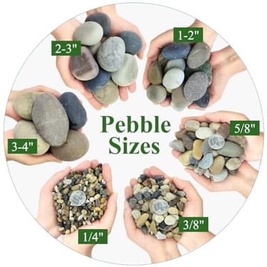 YISZM 5lbs Aquarium Rocks, 5/8" Natural Mixed Pebbles for Plants Decorative Polished River Rocks for Fish Tank, Landscaping, Gardening, Flower Pots, Vase Fillers, Indoor Water Fountains - Image 4