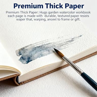 Hugsgarden Water Color Workbook, Hugsgarden Beginner-Friendly Watercolor Workbook, Hugs Garden Watercolor Books, Nature Scenes Paint Set Art Crafts, with 12 Colors Paint Set with Paint Brush (C) - Image 4