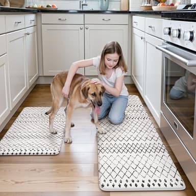 KIMODE Kitchen Mats 2PCS,Cushioned Anti Fatigue Kitchen Rugs and Mats,Non Skid Waterproof Kitchen Mats for Floor,Comfort Foam Standing Mat for Home, Office,Sink,Laundry,Desk,Black and White - Image 7