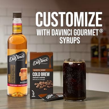 DaVinci Gourmet Slightly Sweet Cold Brew Stick Pack, Instant Coffee Powder, 6 Count (Pack of 1) - Image 7