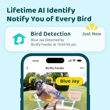 NETVUE by Birdfy Smart Bird Feeder with Camera – AI Identifies Birds Species 2MP Night Vision & App Alerts, 2.4Ghz Wi-Fi Connect IP65 Weatherproof Bird Camera-Gift for Backyard BirdWatchers, Blue - Image 2