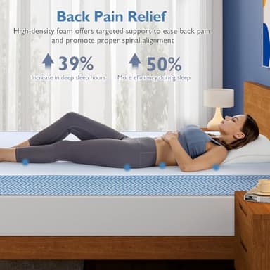 BedStory Extra Firm Mattress Topper Full - 4 Inch High Density Memory Foam Bed Toppers for Back Pain Relief and Motion Isolation - Removable Washable Cover, CertiPUR-US Certified - Image 4